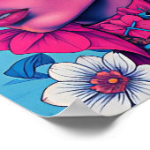 Poster femme fleurs Afrique (Coin)
