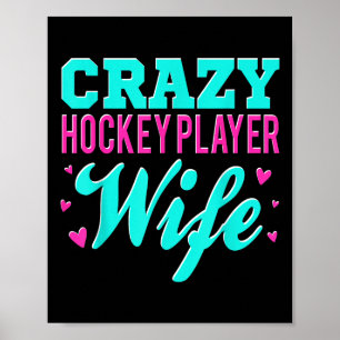 Poster Femme folle de joueur de hockey Champ de hockey su