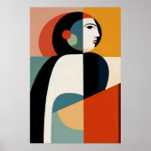 Poster Femme fragmentée : l'essence cubiste (Devant)