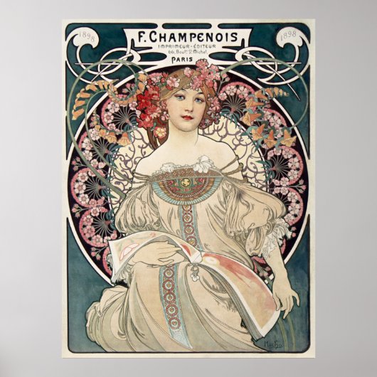 Poster Femme française aux fleurs (Devant)