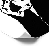 Poster Femme Fumer Abstrait Noir et blanc Art original (Coin)