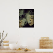 Poster Femme Fumer Vape Grunge Art (Cuisine)