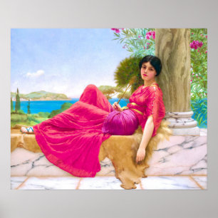 Poster Femme géniale à Fuchsia par John William Godward