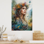 Poster Femme Glamour Boho (Cuisine)