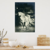 Poster Femme gothique avec cheval blanc (Cuisine)