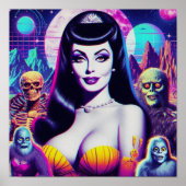 Poster Femme gothique Rétrowave (Devant)