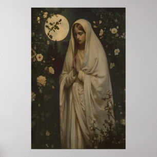 Poster Femme Gothique Sacrée Foi Chrétienne Botanique Som