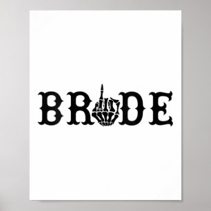 Poster Femme Halloween Mariage mariée Groom Skeleton jusq