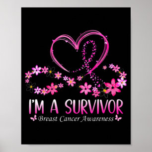 Poster Femme I'm A Survivor Cancer du sein Sensibilisatio