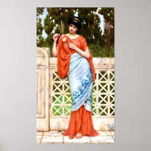 Poster Femme incroyable en rouge par John William Godward
