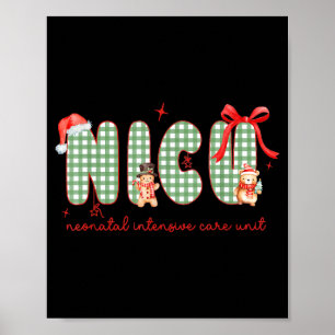 Poster Femme Infirmière Nicu Noël Nouveau-Né Soins Intens
