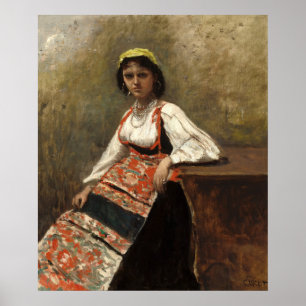 Poster Femme italienne - Jean-Baptiste - Corot Art