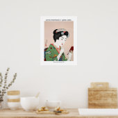 Poster Femme japonaise appliquant rouge - Goyō Hashiguchi (Cuisine)