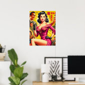Poster Femme japonaise de pulp vintage (Bureau à domicile)