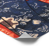 Poster Femme japonaise et chat en train de lire le journa (Coin)