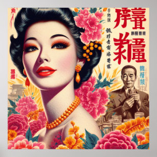 Poster Femme japonaise vintage