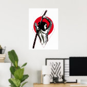 Poster Femme japonaise Warrior (Bureau à domicile)
