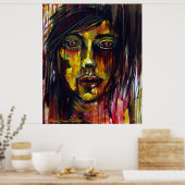 Poster Femme jaune (Cuisine)