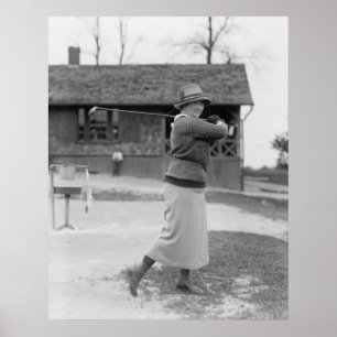 Poster Femme jouant au golf, les années 1920