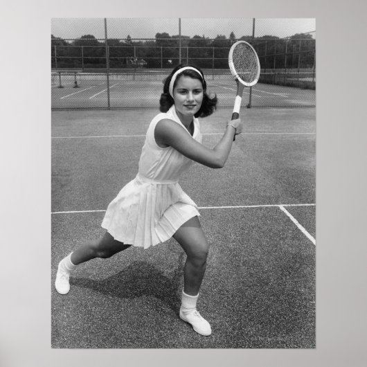 Poster Femme jouant au tennis (Devant)