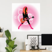Poster Femme Jouant de la guitare (Bureau à domicile)