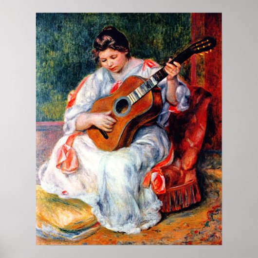 Poster Femme jouant la guitare par Pierre Renoir (Devant)