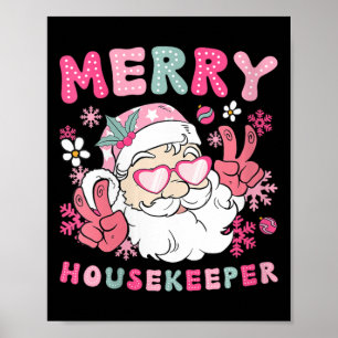 Poster Femme Joyeux Ménagère Noël Ménagère Xm