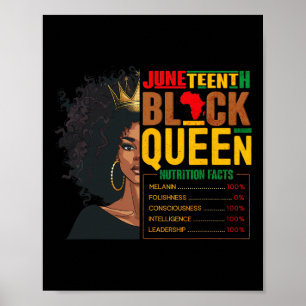 Poster Femme Junetdix Reine noire Faits nutritionnels 4t