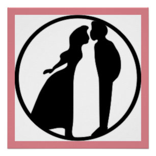POSTER FEMME KISSING MAN
