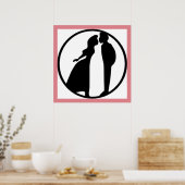 POSTER FEMME KISSING MAN (Cuisine)