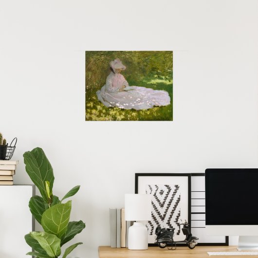 Poster Femme Lecture Springtime Monet (Bureau à domicile)