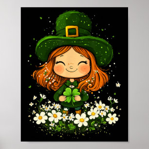 Poster Femme Leprechaun Shamrock filles Jour de la Saint 
