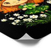 Poster Femme Leprechaun Shamrock filles Jour de la Saint  (Coin)
