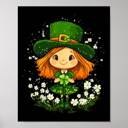 Poster Femme Leprechaun Shamrock filles Jour de la Saint  (Devant)
