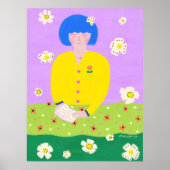 Poster Femme lisant dans le jardin (Devant)