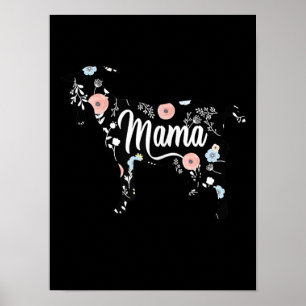 Poster Femme Mama Chèvre Floral Maman Lover Mor Grand-mèr