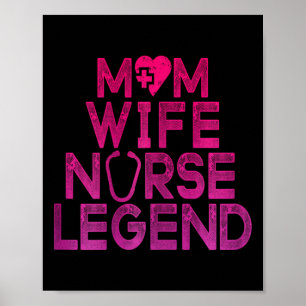 Poster Femme Maman Infirmière Légende Femmes Rn Lpn Fête