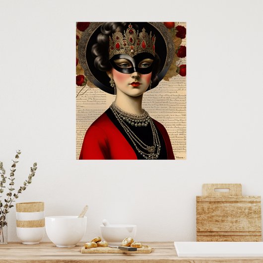 Poster Femme Masquerade (Cuisine)