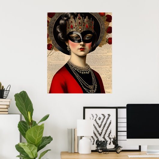 Poster Femme Masquerade (Bureau à domicile)