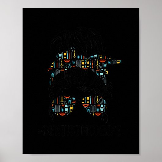 Poster Femme Messy Bun Vie d'une mère dentiste Mère (Devant)