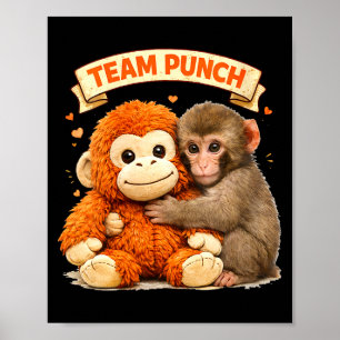 Poster Femme mignonne singe punch panchi kun japon bébé