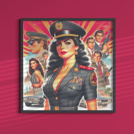 Poster Femme militaire rétro