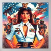 Poster Femme militaire rétro (Devant)