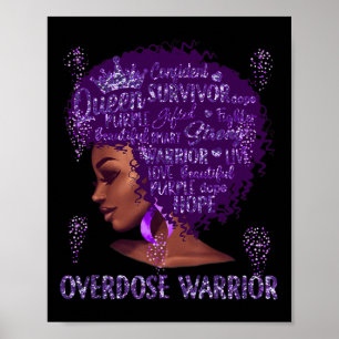 Poster Femme noire Africaine Overdose Warrior Ribbon P