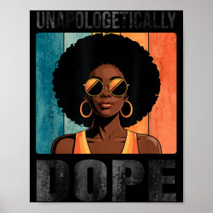 Poster Femme noire afro rétro sans excuses