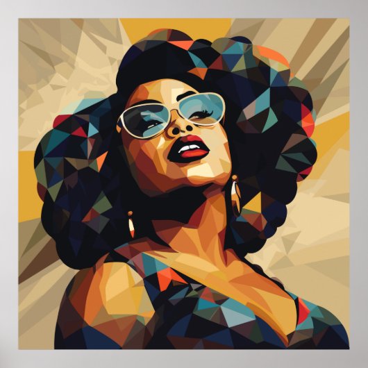 Poster Femme noire : Artistérie cubiste (Devant)