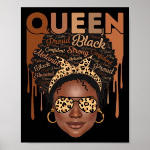 Poster Femme noire éduquée Melanin forte Reine africaine