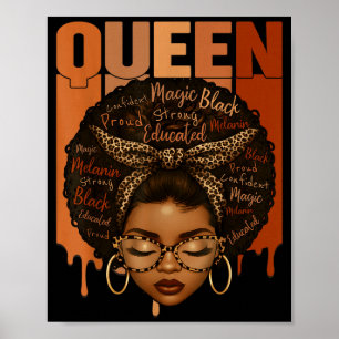 Poster Femme noire Éduquée Mois de l'histoire des Noirs f