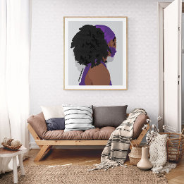 Poster Femme noire esthétique cheveux naturels