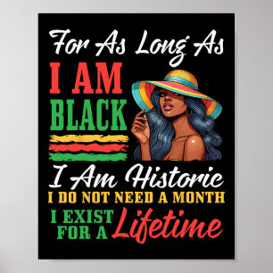 Poster Femme noire je suis noire je suis historique je n'